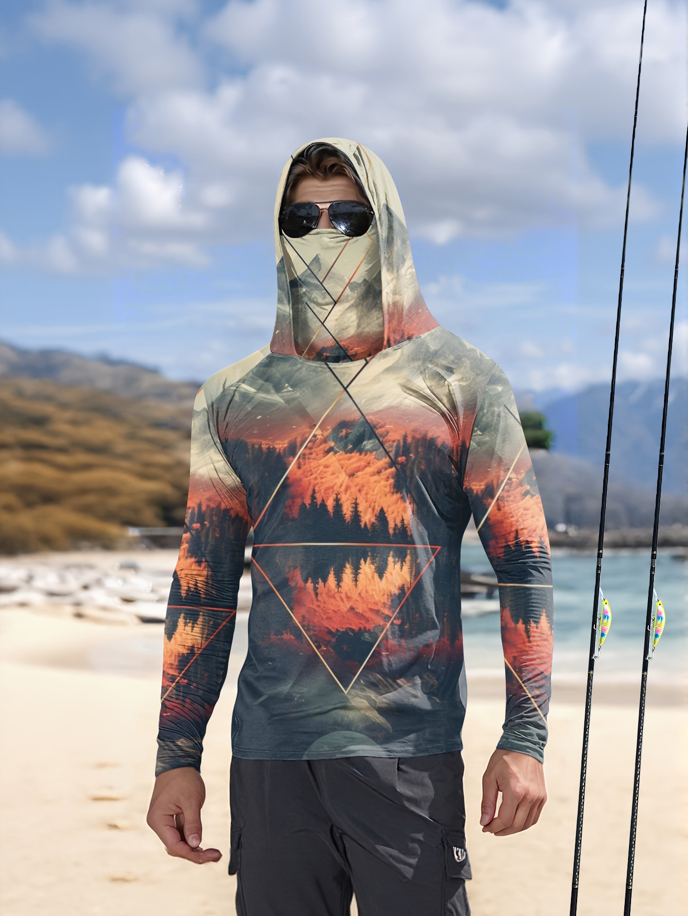 Summer Clothing Long Sleeve - Felpa da Pesca per Uomo con