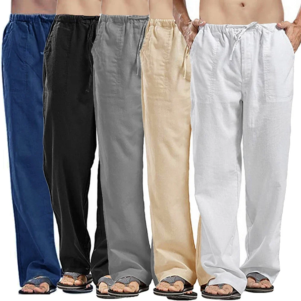Summer Clothing Men Linen - Pantaloni casual da uomo Pantaloni di