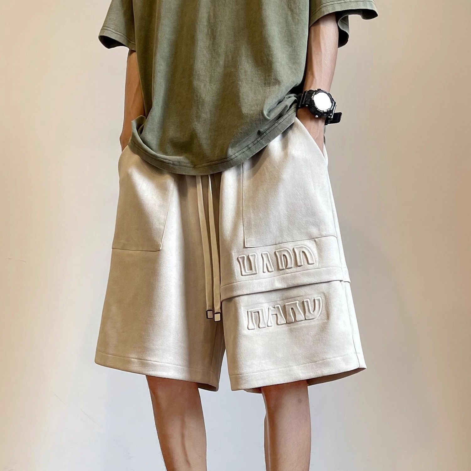 Summer Clothing Deals - Pantaloncini da uomo Lettera Splicing Baggy
