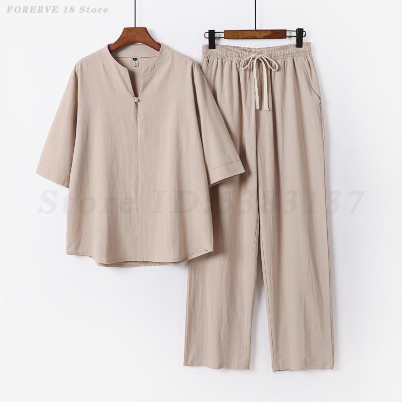 Summer Clothing Men Linen - Nuovo Completo Estivo in Lino-Cotone da