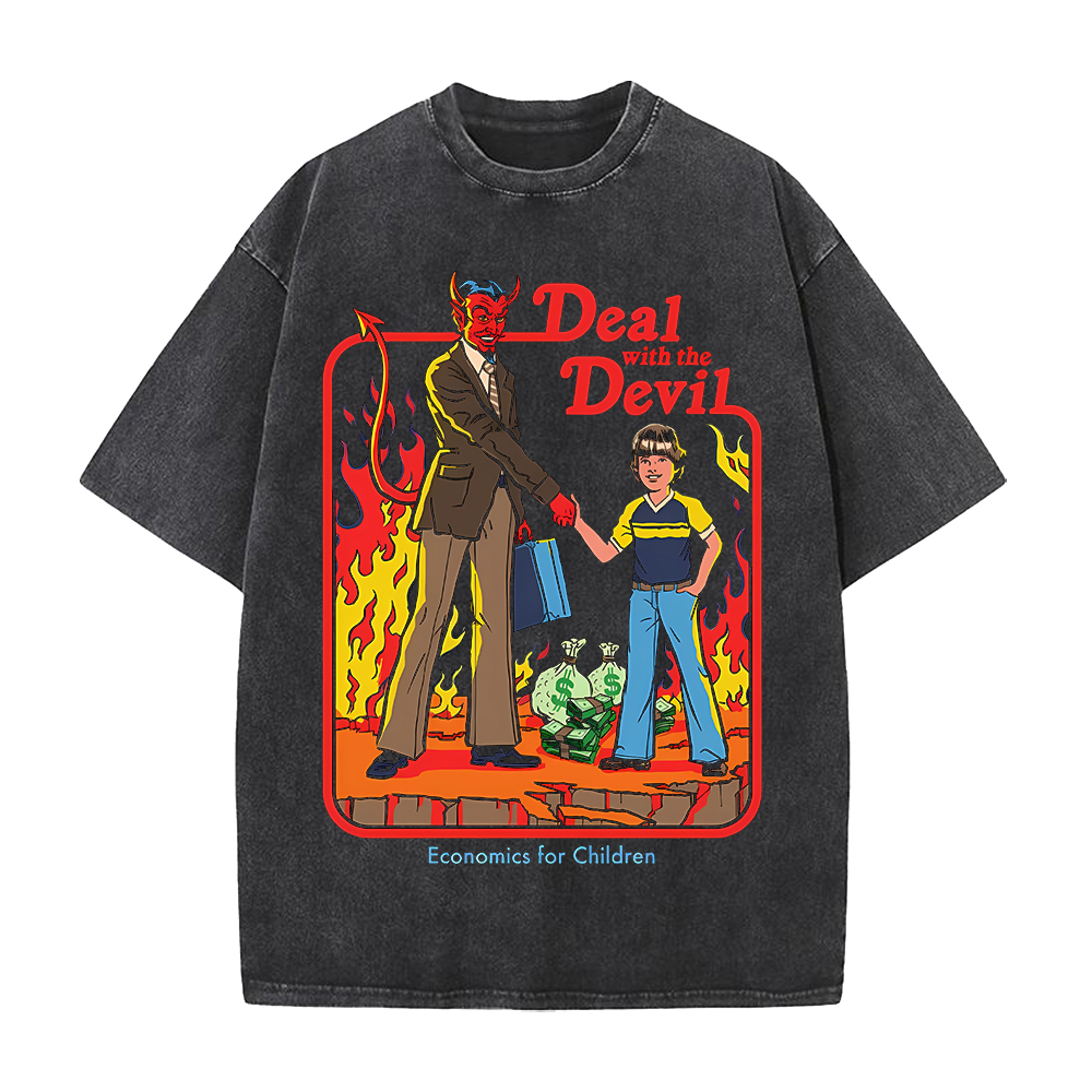 Summer Clothing Deals - T-shirt stampata Deal With The Devil