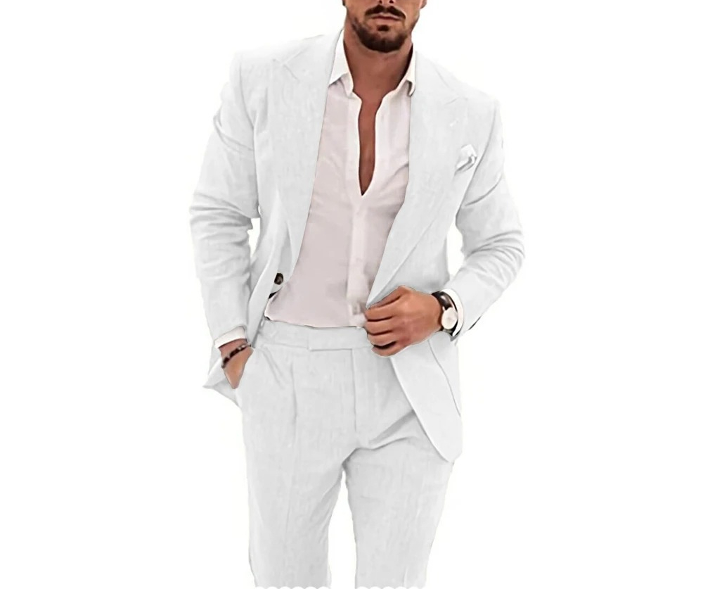 Summer Clothing Men Linen - Completi Casual da Uomo in Lino