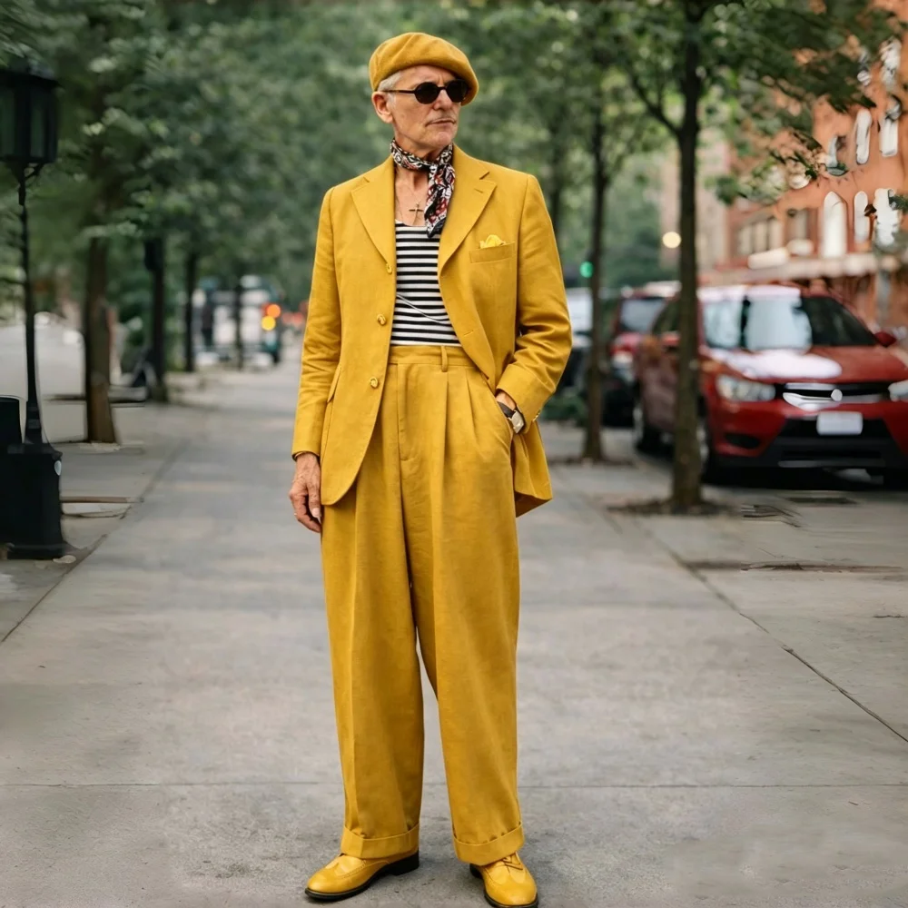 Summer Clothing Men Linen - Completi da uomo in lino marrone