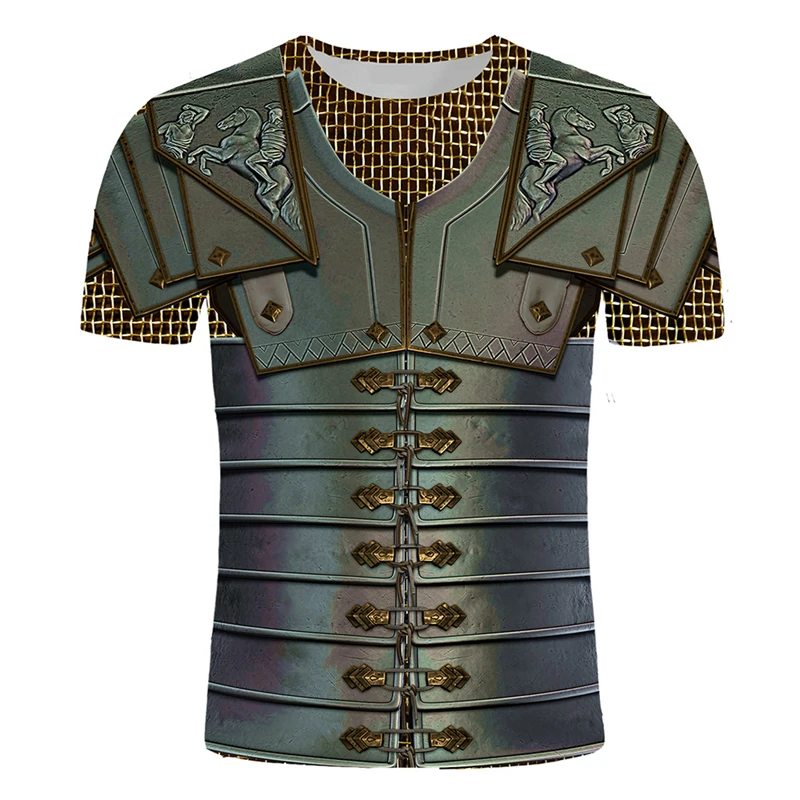 Summer Knights Clothing - T-shirt da uomo retrò con stampa