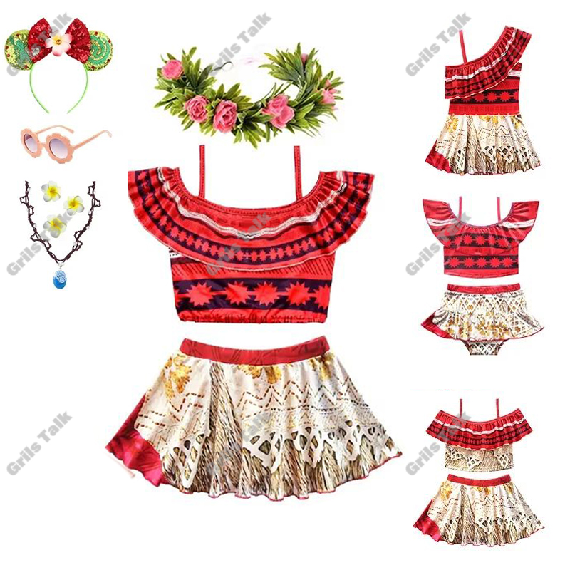 Summer Clothing For Kids Girls - Estate Fata Principessa Moana Cosplay Costumi