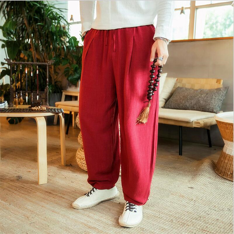 Pantaloni a gamba larga da uom - Summer Clothing Men Linen recensione e prezzo