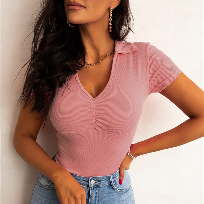 T-shirt da donna con colletto  - Summer Clothing Deals recensione e prezzo
