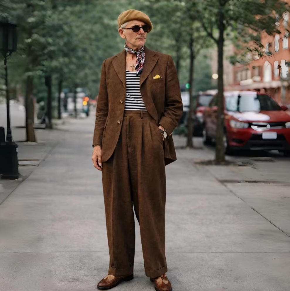 Completi da uomo in lino marro - Summer Clothing Men Linen recensione e prezzo