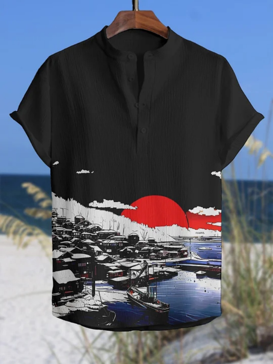 Polo da uomo con stampa di pol - Summer Clothing Men Linen recensione e prezzo